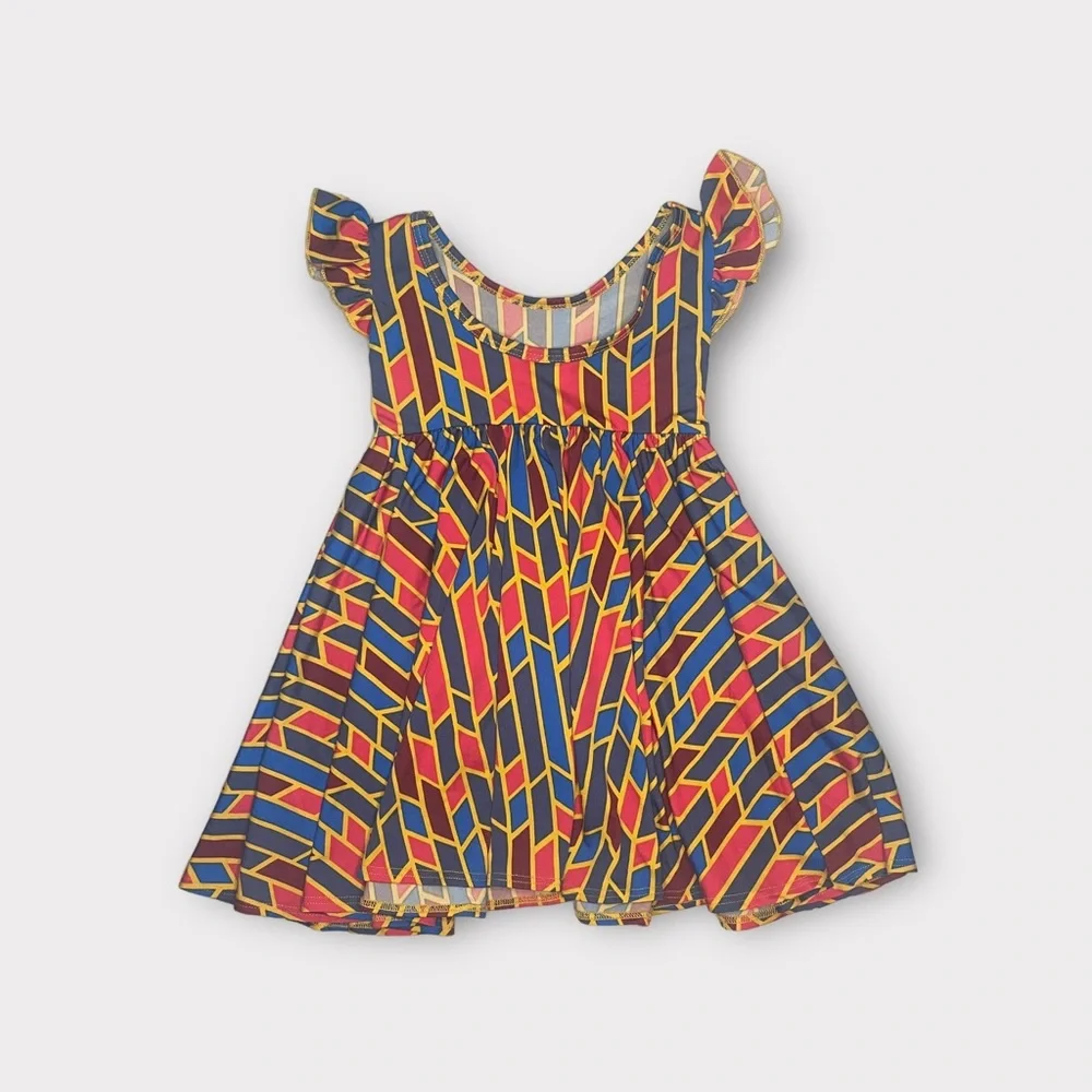 DotDotSmile Geo Shape Colorful Twirl Dress